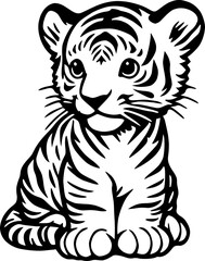 Sticker - Tiger Cub Sitting