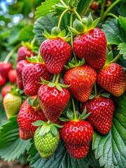 Poster - Fresh strawberries on the vine.