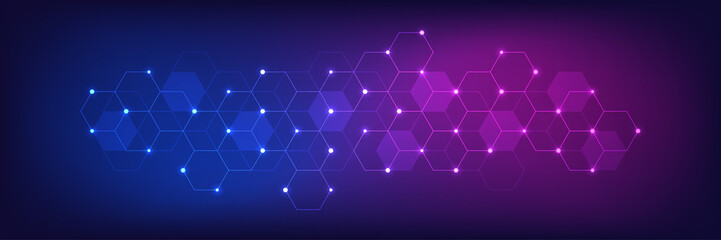 Wall Mural - hexagons pattern. geometric abstract background with simple hexagonal elements. creative idea for me