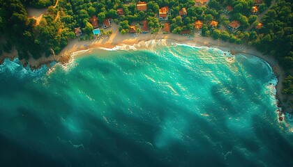 Wall Mural - Beautiful landscape of the sea and cumulus clouds , sea flight day, top view