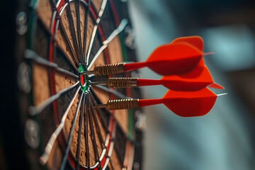 A dart precisely hitting the middle of a target, symbolizing accuracy and success in achieving goals.