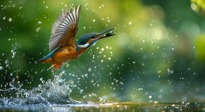 Avian Splendor A Kingfisher Colorful Splash