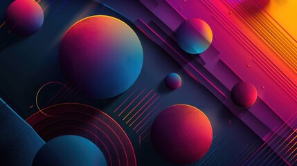 Canvas Print - Abstract geometric shapes in digital art for web design and computer graphics