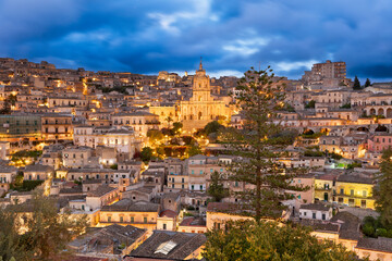 Wall Mural - Modica, Sicily, Italy with the Cathedral of San Giorgio