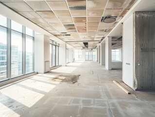 Bright and Spacious Empty Office: Constructive Collaboration between Construction Manager and Architect | Sony A7IV Shot