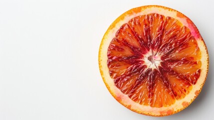 Sticker - Blood orange slice on white background