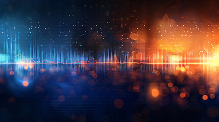 Vibrant bokeh and digital lines representing modern tech data flow
