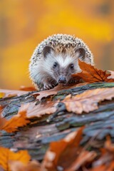 Sticker - A hedge sitting on top of a pile of leaves