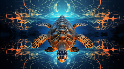 Abstract Turtle Image Pattern Background, Texture, Wallpaper, Background, Cover and Screen of Cell Phone, Smartphone, Computer, Laptop, 16:9 Format - PNG