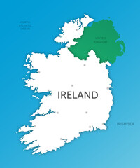  High quality color map Ireland paper cut