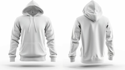Wall Mural - Mock-up hoodie with hood, blank for design. Merchandise advertising. Background with copy space