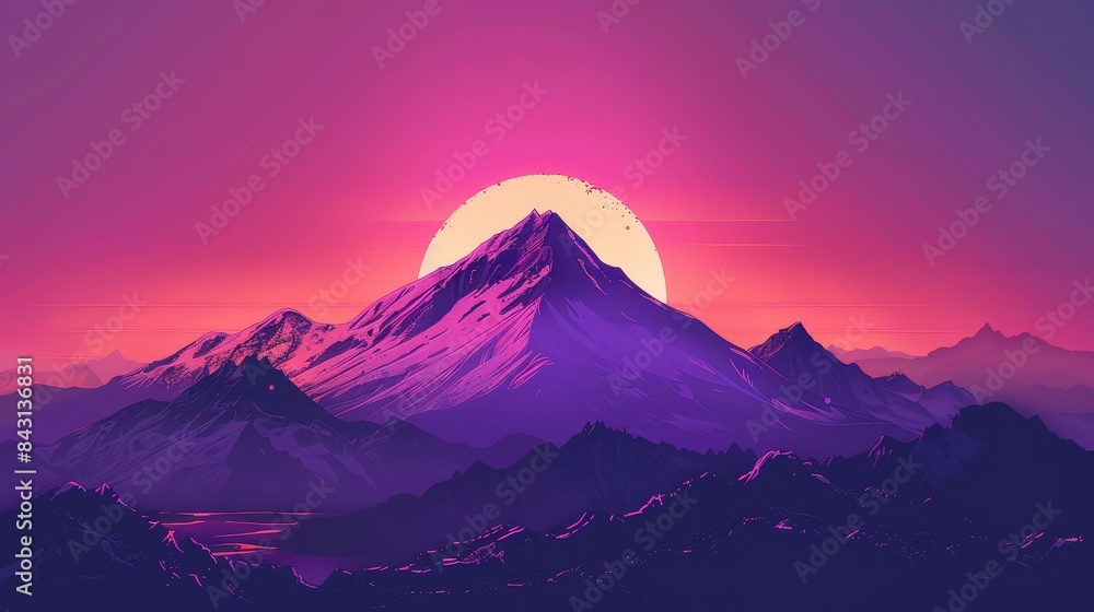 Purple Mountain Sunset - A beautiful purple and pink sunset casts a ...