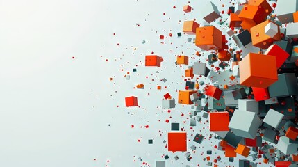 Wall Mural - Abstract Cube Explosion