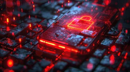 Scam warning fraud danger alert security technology crime network spam attention online on 3d risk cyber internet caution phone background email alarm message hacker attack error phishing concept