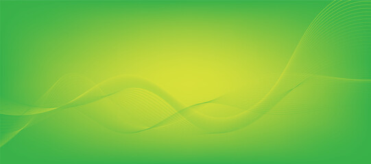 Wall Mural - Modern abstract green gradient background with waves