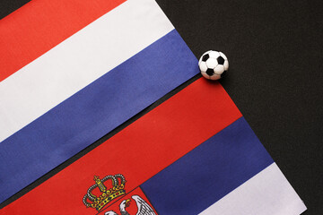 UEFA Euro 2024 Netherlands vs Serbia, Football match with national flags