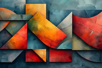 Wall Mural - Colorful Geometric Abstract Painting