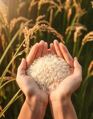 hands holding rice