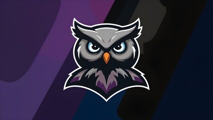 Wall Mural - Owl head mascot logo background 
