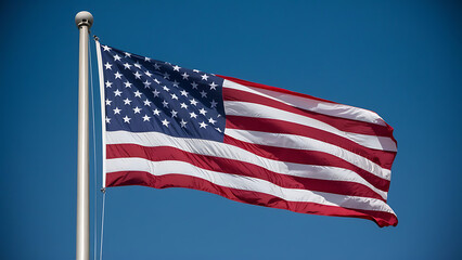 american flag waving in wind