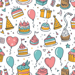 Wall Mural - seamless pattern with sweets