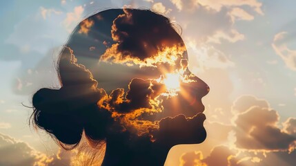 Canvas Print - - conceptual art exploring the relationship between women's mental health and meteorological conditi