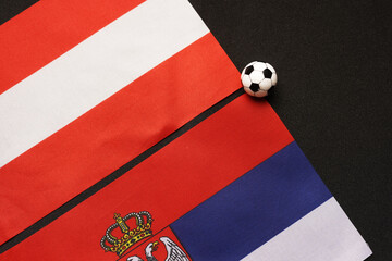 UEFA Euro 2024 Serbia vs Austria, Football match with national flags