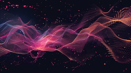 Wall Mural - 3D rendering of an abstract technological background with glowing red lines forming a complex circuit pattern on a dark blue surface.
