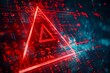 © Cosmic Edge - Abstract cybersecurity red alert warning symbol with binary letters and numbers on a digital background, information security, data protection concept