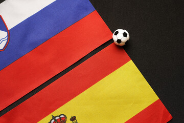 UEFA Euro 2024 Spain vs Slovenia, Football match with national flags