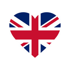 Wall Mural - united kingdom flag in heart shape