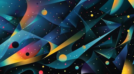 Wall Mural - Abstract art with vibrant colors and a trendy pattern.