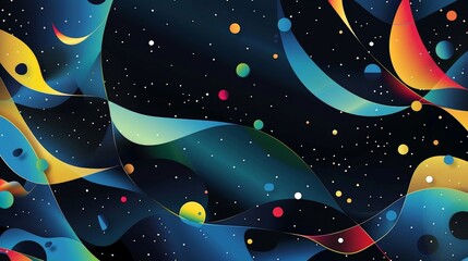 Wall Mural - Abstract art with vibrant colors and a trendy pattern.