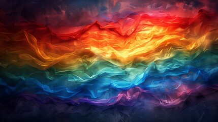 Celebrate pride with this vibrant abstract artwork featuring colorful rainbow waves. Perfect for promoting LGBTQ+ events, pride celebrations, and inclusivity campaigns.