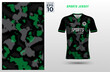 © Vectoro - T shirt sport design template with abstract camouflage halftone pattern for soccer jersey. Tshirt mock up for sport club. Vector illustration