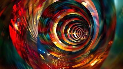 Wall Mural - Abstract colorful spiral tunnel for fantasy or technology themed designs