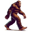 © Michelle - Bigfoot Walking on White Background Illustration