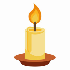 Sticker - burning candle on a white background