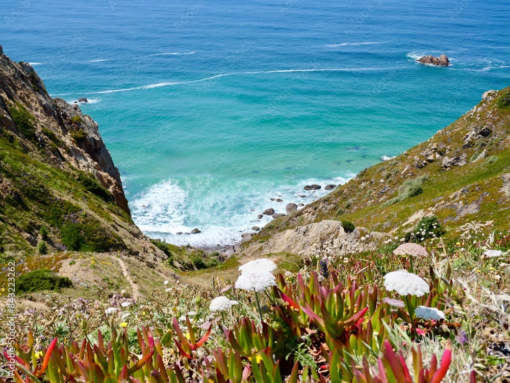 Cabo Da Roca Mountains View of the coast from Cape Roca (Cabo da Roca), the westernmost point ...