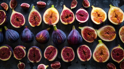 Canvas Print - Mature figs sliced and whole fruits