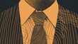 © Gulkhanim - Minimalist line art illustration of a tie and collar for business or fashion related designs
