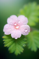 Poster - Delicate pink flower with water droplets