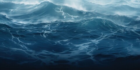 Wall Mural - Powerful ocean waves crashing against the shore