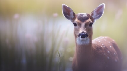 Poster - Curious deer in the forest