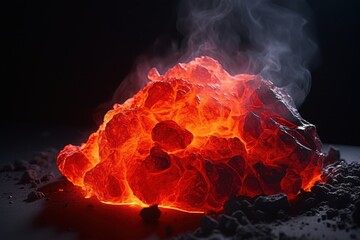 Poster - Glowing molten rock and smoke