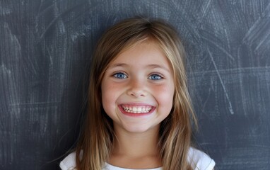 Canvas Print - Smiling young girl with blonde hair