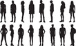 © Jani Vector images - set of silhouettes of peoples