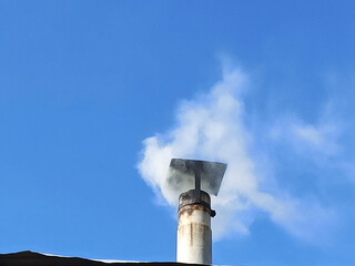 chimney with smoke - close-up