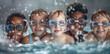 © Deepak - A group of young children with swimming goggles
