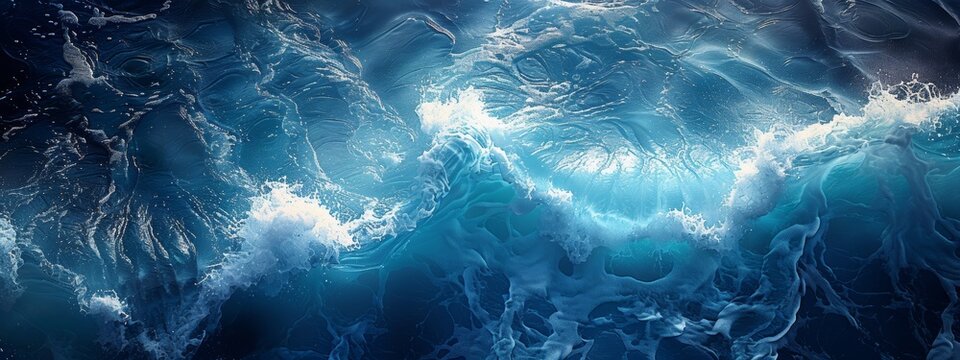 The moving blue water surface makes for a beautiful wallpaper.